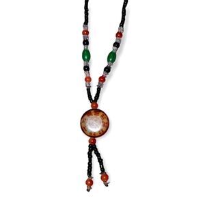 Yin & yang beaded necklace